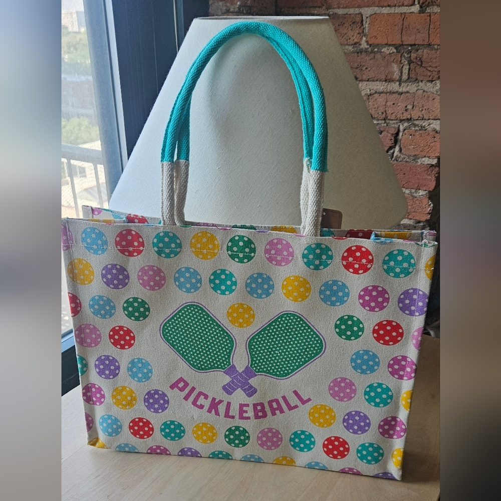 Colorful Pickleball Tote Bag